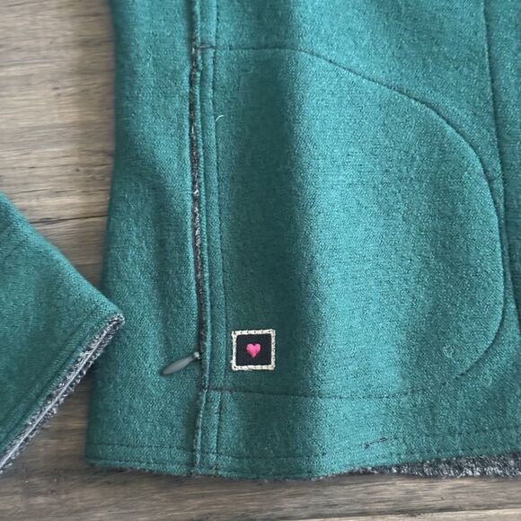 Frauenschuh All 100% Wool Jacket Womens Small Teal Green Coat Zip Up EUC - Picture 7 of 11